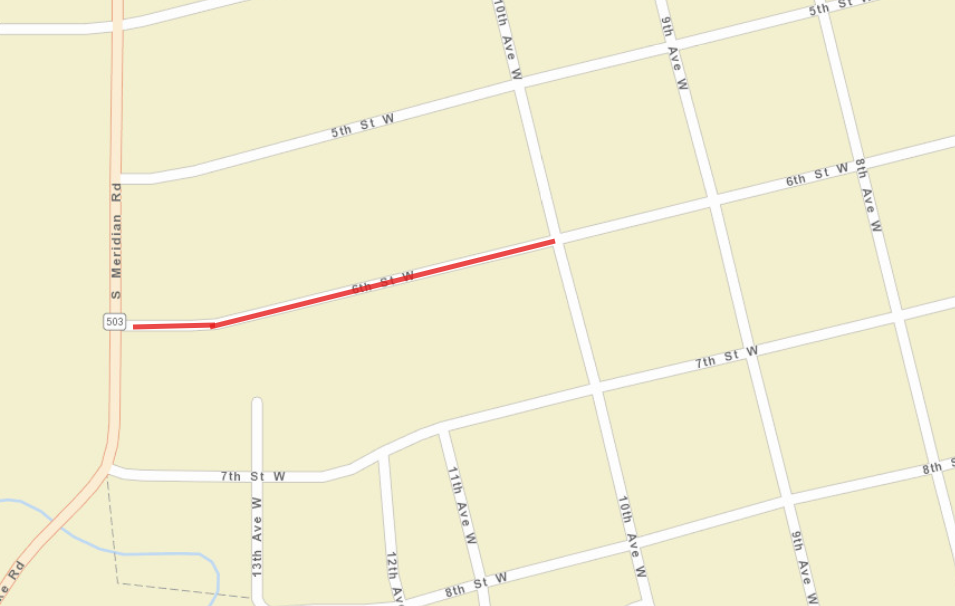 6th Street W Road Closure Map